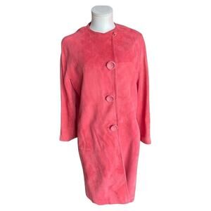 1960's Lightweight, Rose-Pink, Spring-Suede Leather Jacket - Small